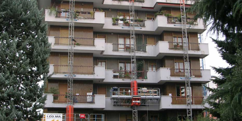 Consolidamento statico rivestimento in klinker smaltato, riqualificazione balconi